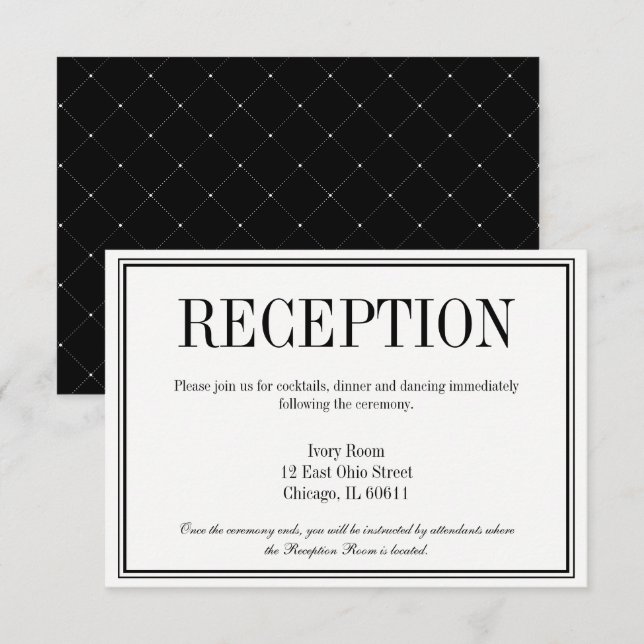 Simple and Elegant Wedding Reception Card (Front/Back)