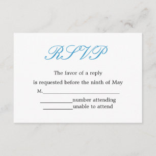 Simple and Elegant Wedding Reception RSVP Card