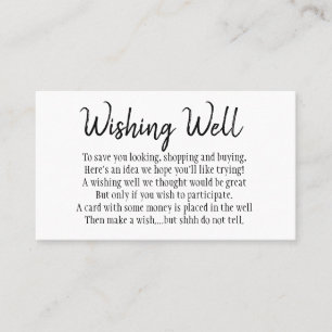 Simple and Elegant Wedding Wishing Well Cards