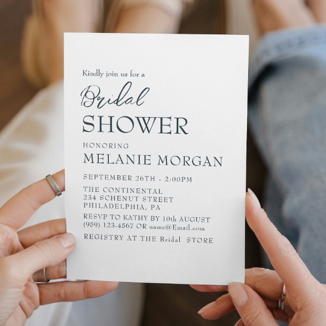 Simple and Elegant White Bridal Shower Invitation (Creator Uploaded)