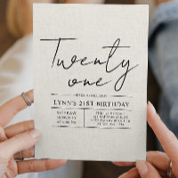 Simple and elegant white canva 21st birthday party