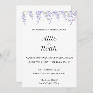 Simple and elegant white wedding invitation card