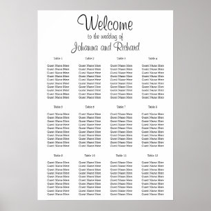 Simple and essential,white Seating Charts