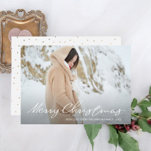 Simple and Festive Dots Merry Christmas Photo Holiday Card