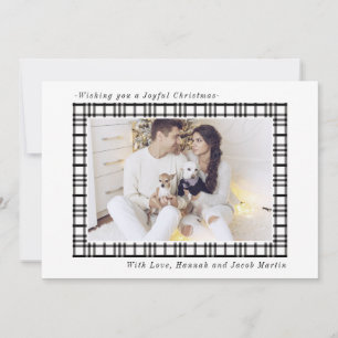 Simple and Festive Rustic Plaid Photo Christmas Holiday Card