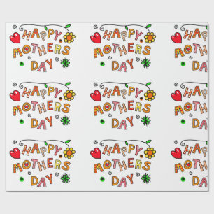 Simple and Fun Happy Mother's Day Wrapping Paper