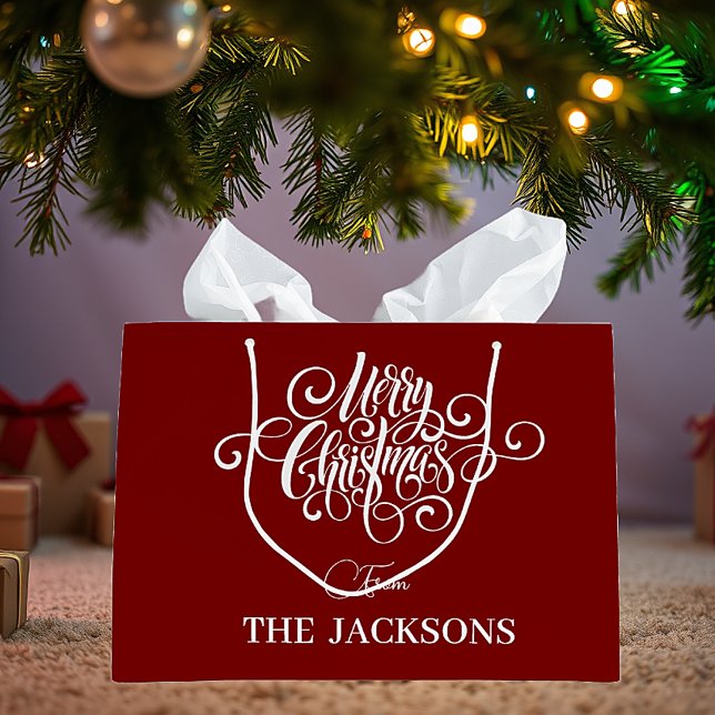 Simple and fun personalised Christmas Large Gift Bag (Creator Uploaded)