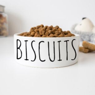 Simple and Funny Biscuits Personalised Dog Bowl