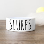 Simple and Funny Slurps Personalised Dog Food Bowl<br><div class="desc">Simple and humourous minimalist handwritten typography design personalised with the word "Slurps" or any other custom text you desire. Click on "Customise It" to change fonts and colours and add your own text and photos. Change it up by adding a different word, name or custom phrase to create the perfect...</div>
