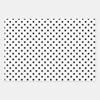 simple and minimal black and white polka dots wrapping paper sheet