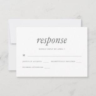Simple and Minimal Blue Wedding Rsvp Response