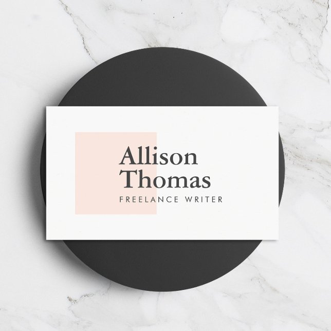 Simple and Minimal Blush/Peach Square Modern Business Card (Creator Uploaded)