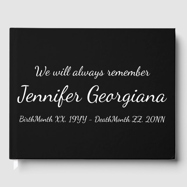 Simple and Minimal Funeral Guestbook (Front)