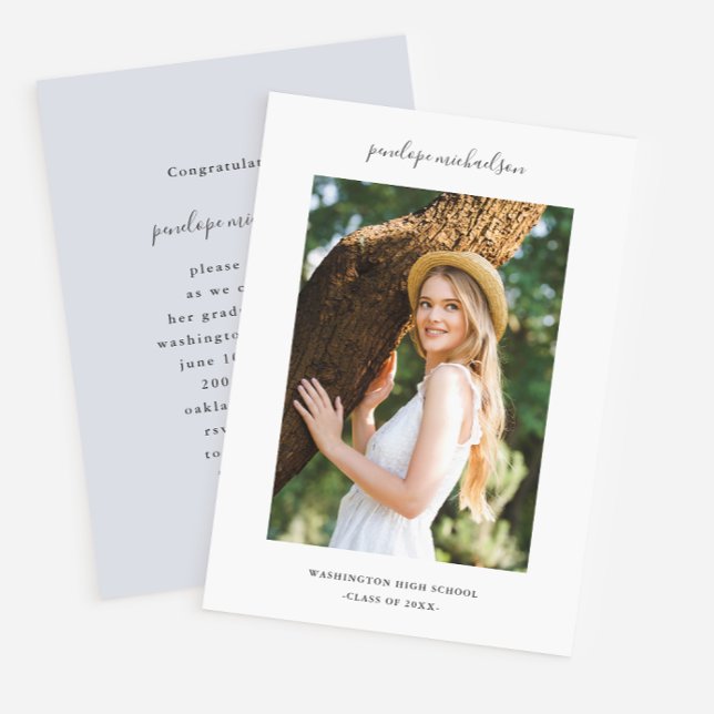 Simple and Minimal Photo Graduation Party Invitation (Creator Uploaded)