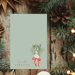 Simple and Minimal Winter Greenery Post-it Notes