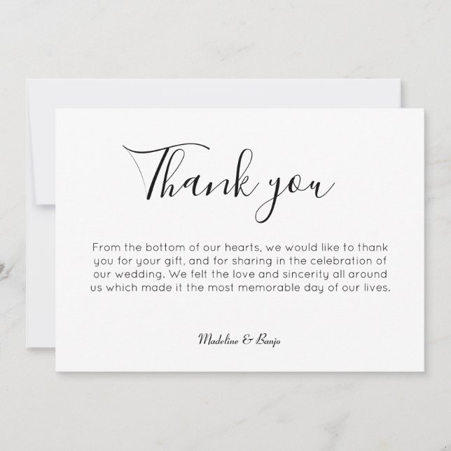 Simple and Minimalist Flat Thank You Card (Front)