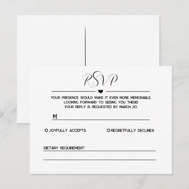 Simple and Minimalist RSVP Card (Front/Back)