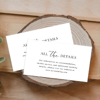 Simple and Minimalist | Wedding Details Enclosure Card