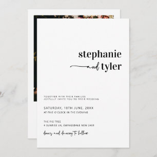 Simple and modern contemporary photo wedding invit invitation