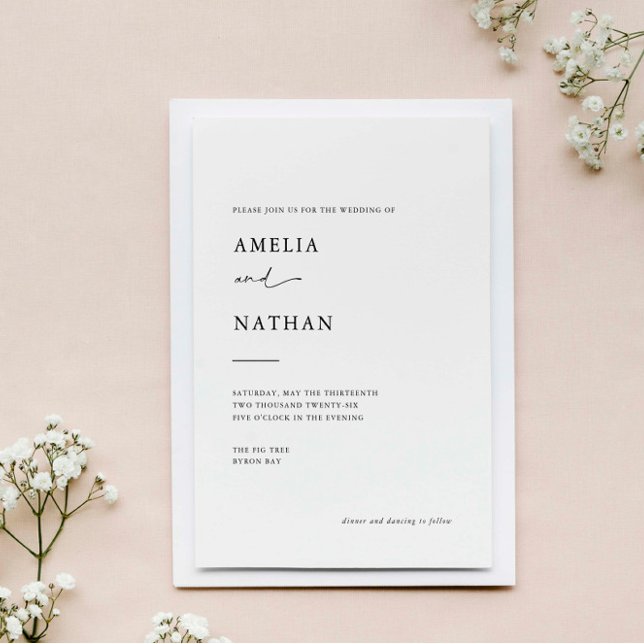 Simple and modern contemporary photo wedding invitation (Creator Uploaded)