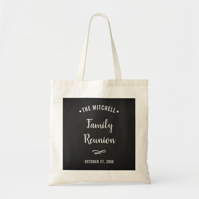 Simple and Modern Family Reunion | Chalkboard Look Tote Bag (Front)