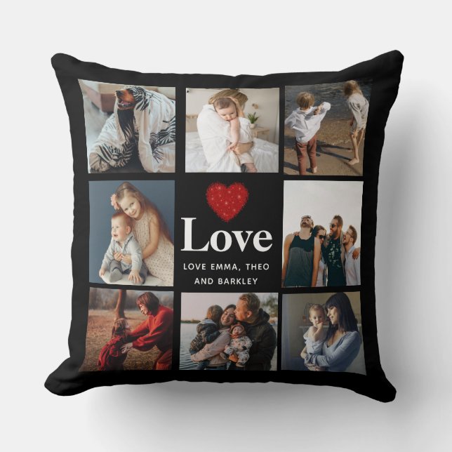 Simple and Modern | Love Photo Collage  Cushion (Front)