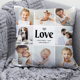 Simple and Modern Love Photo Collage Cushion