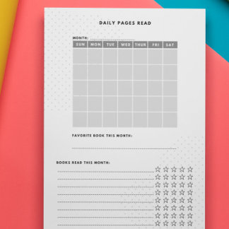 Simple and Modern Monthly Book Pages Read Tear-Off Notepad
