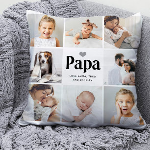 Simple and Modern Photo Collage for Papa Cushion