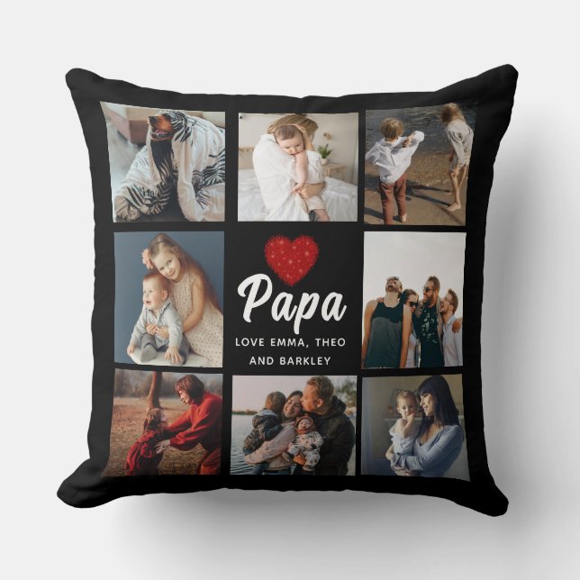 Simple and Modern | Photo Collage for Papa  Cushion (Front)
