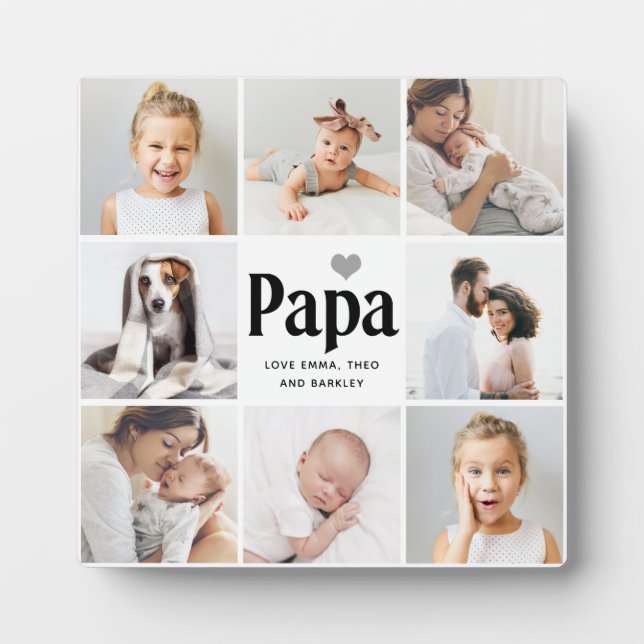 Simple and Modern | Photo Collage for Papa Plaque (Front)