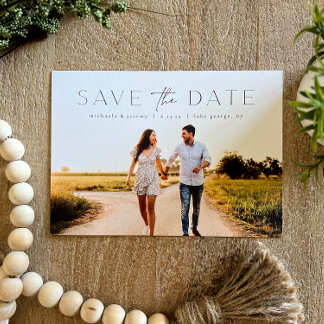 Simple and Modern Photo Wedding Save the Date Invitation