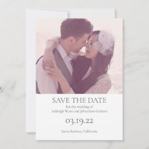 Simple and Modern Save the Date with Photo Invitation