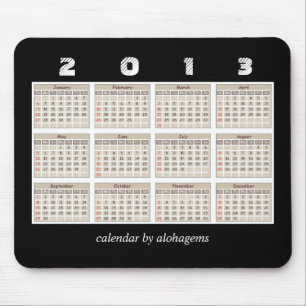 Simple and Neat 2013 Calendar Mousepad