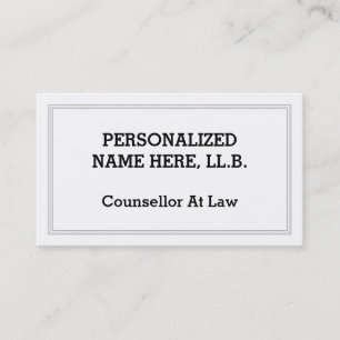 Simple and Plain Counsellor At Law Business Card