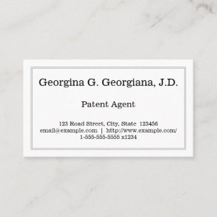 Simple and Plain Patent Agent Business Card
