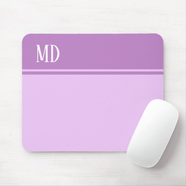 Simple and Pretty Purple Striped Monogram Mouse Pad (With Mouse)