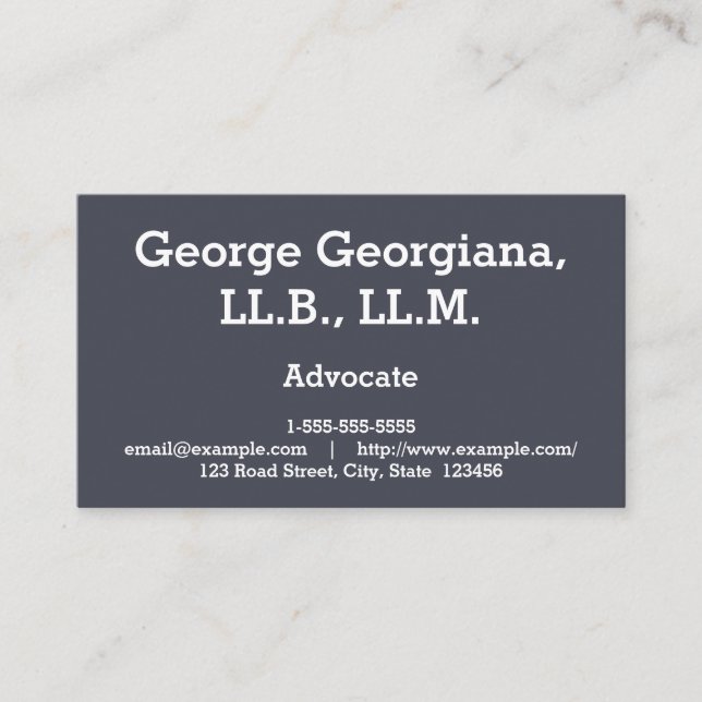 Simple and Professional Advocate Business Card (Front)