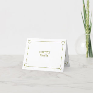 Simple and Romantic Hearts Wedding White Thank You Card