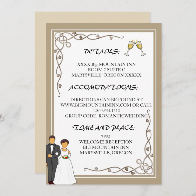 Simple and Romantic Wedding Invitation (Front/Back)