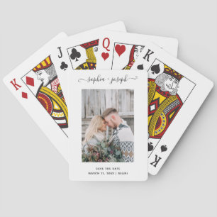 Simple and Stylish   Photo Minimal Save the Date Playing Cards