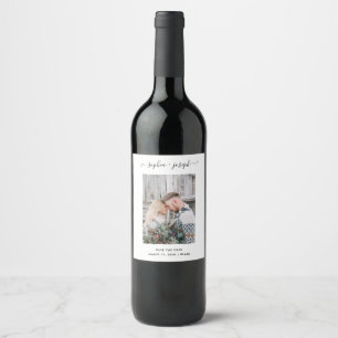 Simple and Stylish Photo Minimal Save the Date Wine Label