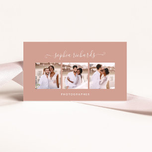 Simple and Stylish Three Photo Photographer Business Card