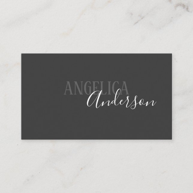 Simple and Stylish (White / Grey) Business Card (Front)