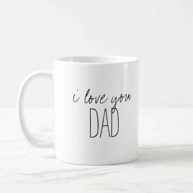 Simple and Sweet Personalised I Love You Dad Coffee Mug (Left)