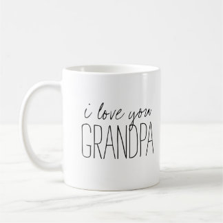 Simple and Sweet Personalised I Love You Grandpa Coffee Mug