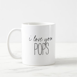 Simple and Sweet Personalised I Love You Pops Coffee Mug