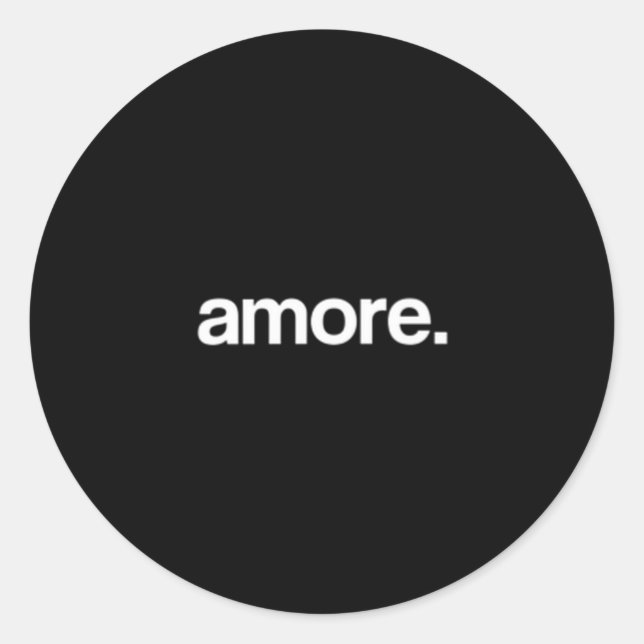 Simple And Unique Amore Valentine's Day Design  Classic Round Sticker (Front)