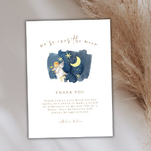 Simple Angel Moon Star Baby Shower  Thank You Card