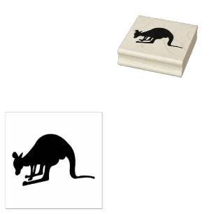 Simple Animal Australian kangaroo illustration  Rubber Stamp